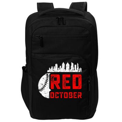 In October We Red Baseball Impact Tech Backpack