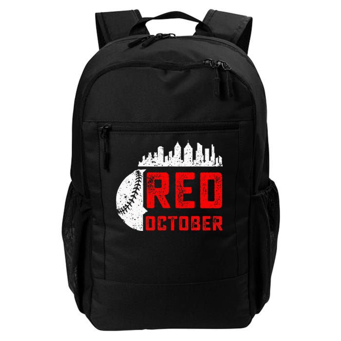 In October We Red Baseball Daily Commute Backpack