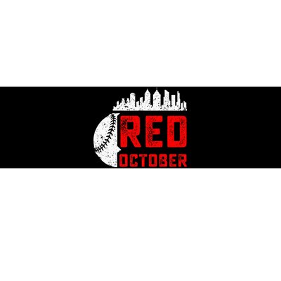 In October We Red Baseball Bumper Sticker