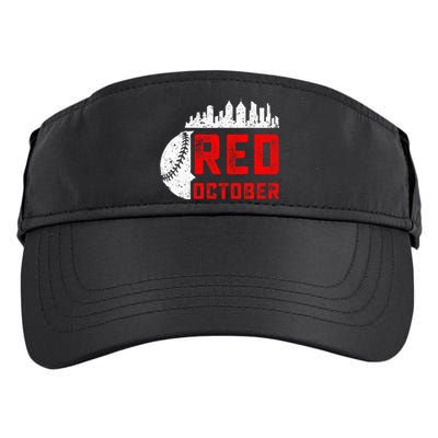 In October We Red Baseball Adult Drive Performance Visor