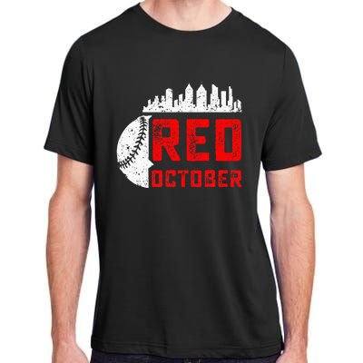 In October We Red Baseball Adult ChromaSoft Performance T-Shirt