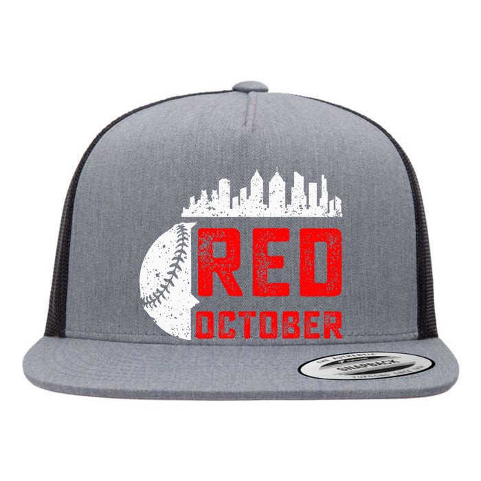 In October We Red Baseball Flat Bill Trucker Hat