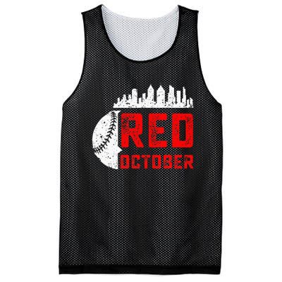 In October We Red Baseball Mesh Reversible Basketball Jersey Tank