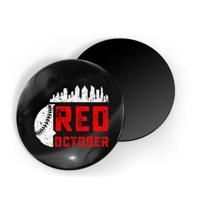 In October We Red Baseball Magnet