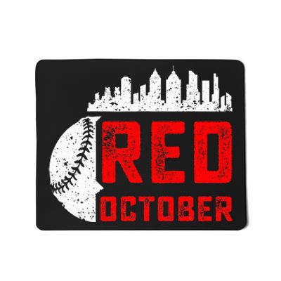 In October We Red Baseball Mousepad