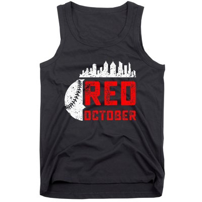 In October We Red Baseball Tank Top