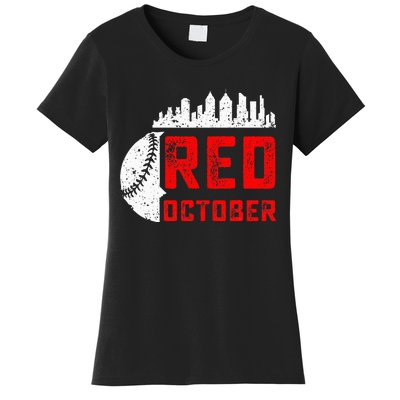 In October We Red Baseball Women's T-Shirt