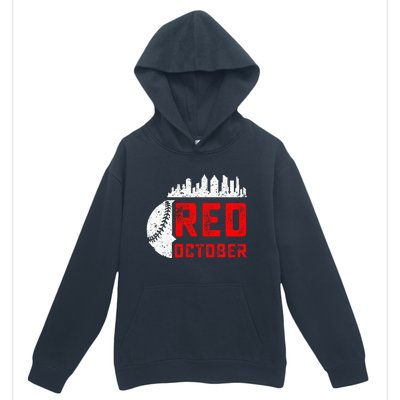 In October We Red Baseball Urban Pullover Hoodie