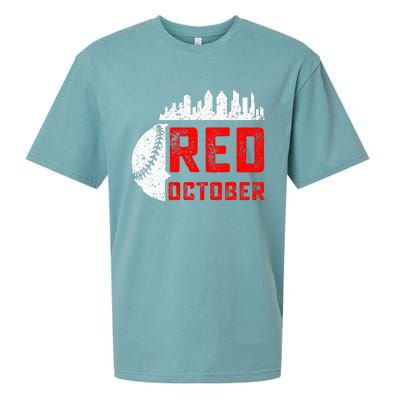 In October We Red Baseball Sueded Cloud Jersey T-Shirt