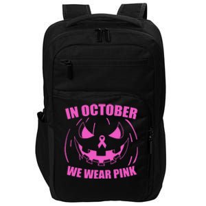 In October We Wear Pink Breast Cancer Halloween Impact Tech Backpack