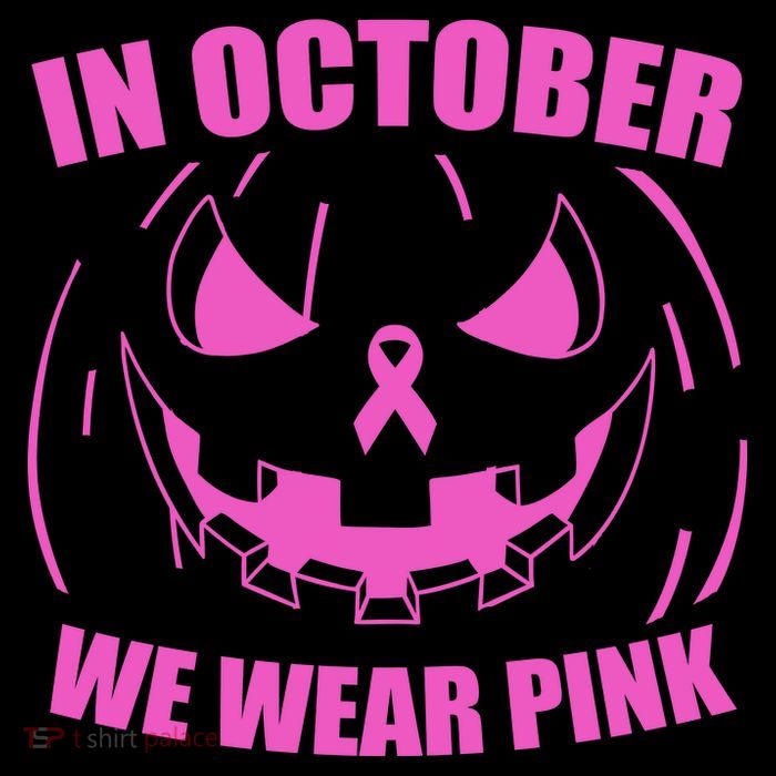 In October We Wear Pink Breast Cancer Halloween Premium T-Shirt