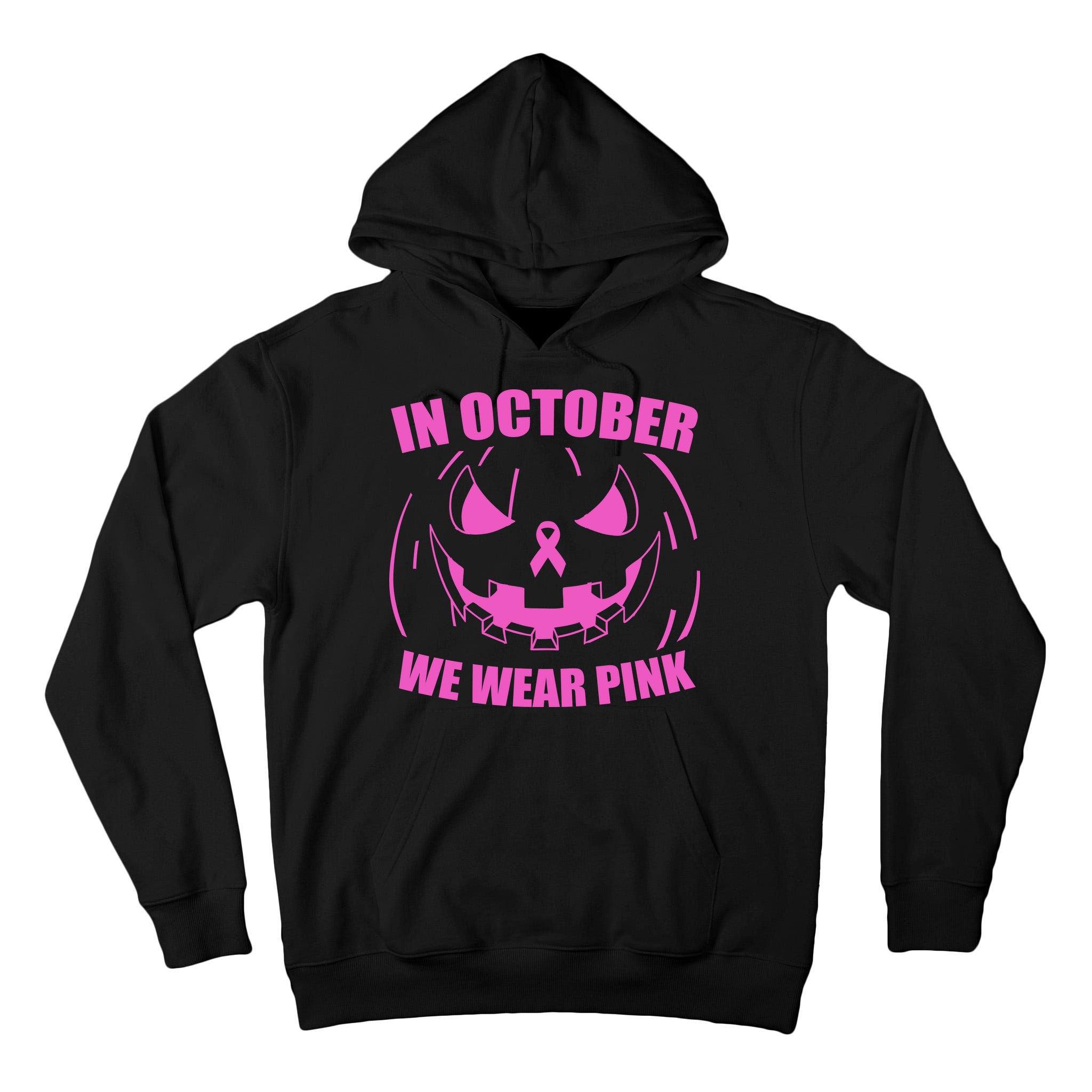 In October We Wear Pink Breast Cancer Halloween Tall Hoodie