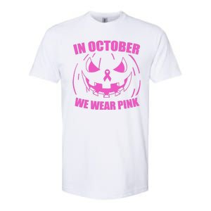 In October We Wear Pink Breast Cancer Halloween Softstyle® CVC T-Shirt