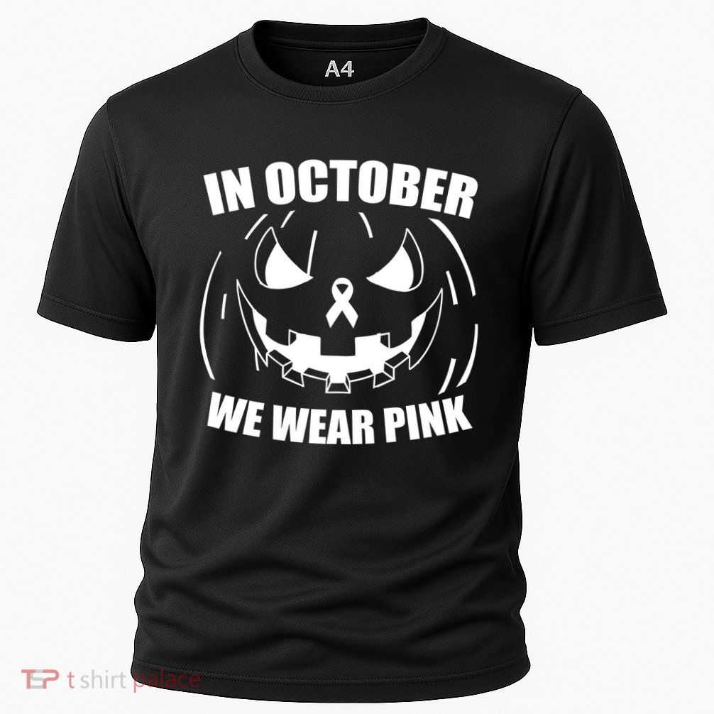 In October We Wear Pink Halloween Breast Cancer Cooling Performance Crew T-Shirt