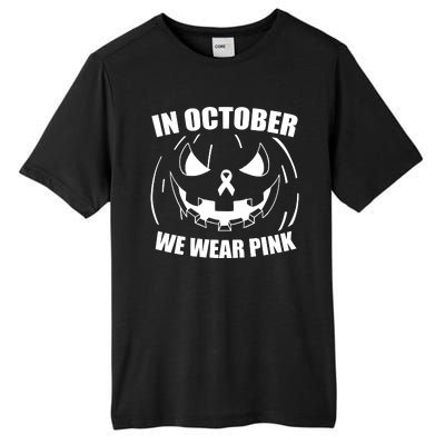 In October We Wear Pink Halloween Breast Cancer Tall Fusion ChromaSoft Performance T-Shirt