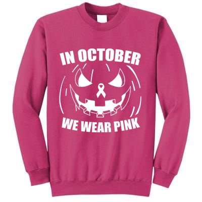In October We Wear Pink Halloween Breast Cancer Sweatshirt