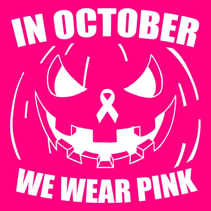 In October We Wear Pink Halloween Breast Cancer Sweatshirt