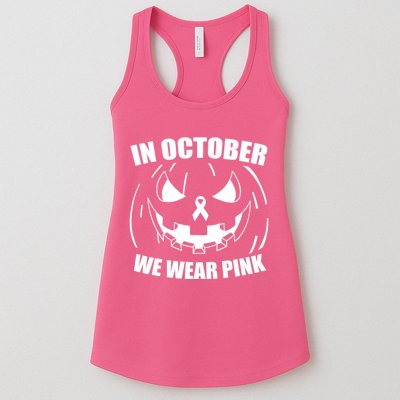 In October We Wear Pink Halloween Breast Cancer Womens Tank Top