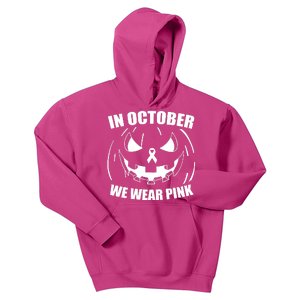 In October We Wear Pink Halloween Breast Cancer Kids Hoodie