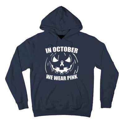 In October We Wear Pink Halloween Breast Cancer Hoodie