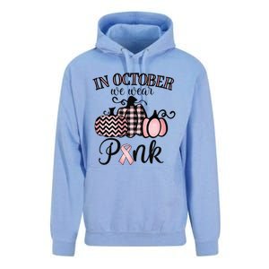 In October We Wear Thanksgiving Breast Cancer Awareness Unisex Surf Hoodie