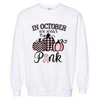 In October We Wear Thanksgiving Breast Cancer Awareness Garment-Dyed Sweatshirt