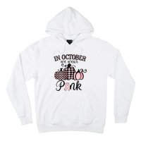 In October We Wear Thanksgiving Breast Cancer Awareness Hoodie