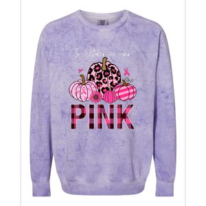 In October We Wear Pink Breast Cancer Awareness Funny Pumpkin Gift Colorblast Crewneck Sweatshirt