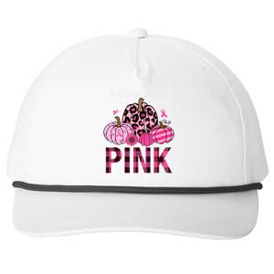 In October We Wear Pink Breast Cancer Awareness Funny Pumpkin Gift Snapback Five-Panel Rope Hat