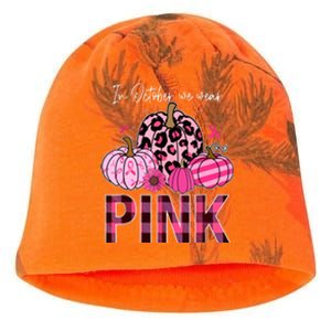 In October We Wear Pink Breast Cancer Awareness Funny Pumpkin Gift Kati - Camo Knit Beanie