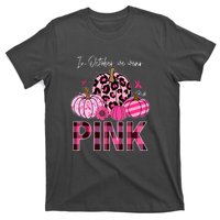 In October We Wear Pink Breast Cancer Awareness Funny Pumpkin Gift T-Shirt