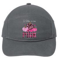 In October We Wear Pink Breast Cancer Awareness Funny Pumpkin Gift 7-Panel Snapback Hat