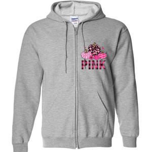 In October We Wear Pink Breast Cancer Awareness Funny Pumpkin Gift Full Zip Hoodie