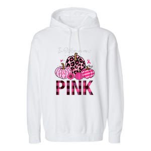 In October We Wear Pink Breast Cancer Awareness Funny Pumpkin Gift Garment-Dyed Fleece Hoodie