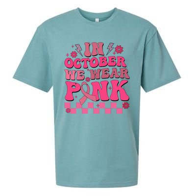 In October We Wear Breast Cancer Awareness Sueded Cloud Jersey T-Shirt