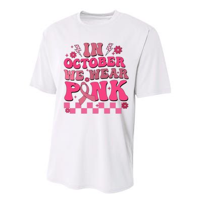 In October We Wear Breast Cancer Awareness Performance Sprint T-Shirt