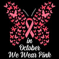 In October We Wear Pink Butterfly Breast Cancer Ribbon Cooling Performance Crew T-Shirt