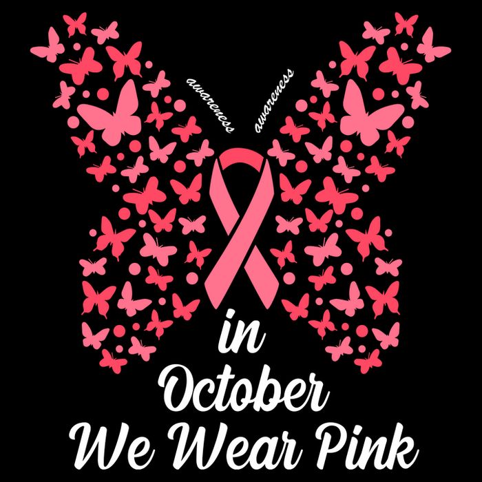 In October We Wear Pink Butterfly Breast Cancer Ribbon Cooling Performance Crew T-Shirt
