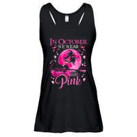 In October We Wear Pink Halloween Witch Breast Cancer Awareness Ladies Essential Flowy Tank