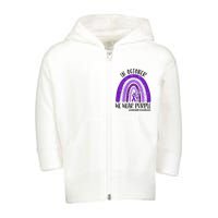 In October We Wear Purple Rainbow End Domestic Violence Toddler Zip Fleece Hoodie