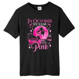 In October We Wear Pink Ribbon Witch Halloween Breast Cancer Tall Fusion ChromaSoft Performance T-Shirt