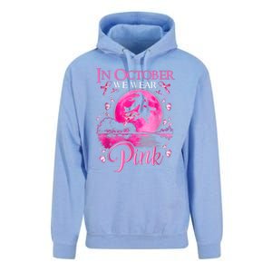 In October We Wear Pink Ribbon Witch Halloween Breast Cancer Unisex Surf Hoodie