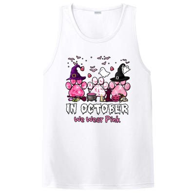 In October We Wear Pink Paw Prints Halloween Witch PosiCharge Competitor Tank