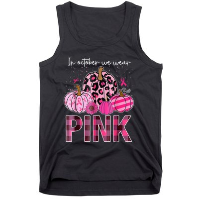 In October We Wear Pink Pumpkin Breast Cancer Awareness Tank Top