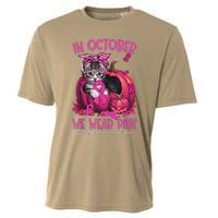 In October We Wear Pin.K Cat Ribbon Breast Cancer Awareness Cooling Performance Crew T-Shirt