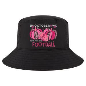 In October We Wear Pink And Watch Football Breast Cancer Cool Comfort Performance Bucket Hat