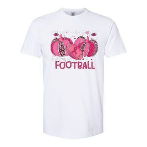 In October We Wear Pink And Watch Football Breast Cancer Softstyle CVC T-Shirt