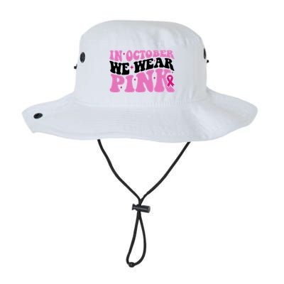 In October We Wear Pink Breast Cancer Ribbon Bucket Hat