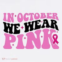 In October We Wear Pink Breast Cancer Ribbon Wool Snapback Cap