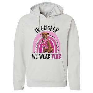 In October We Wear Pink Breast Cancer Pitbull Performance Fleece Hoodie